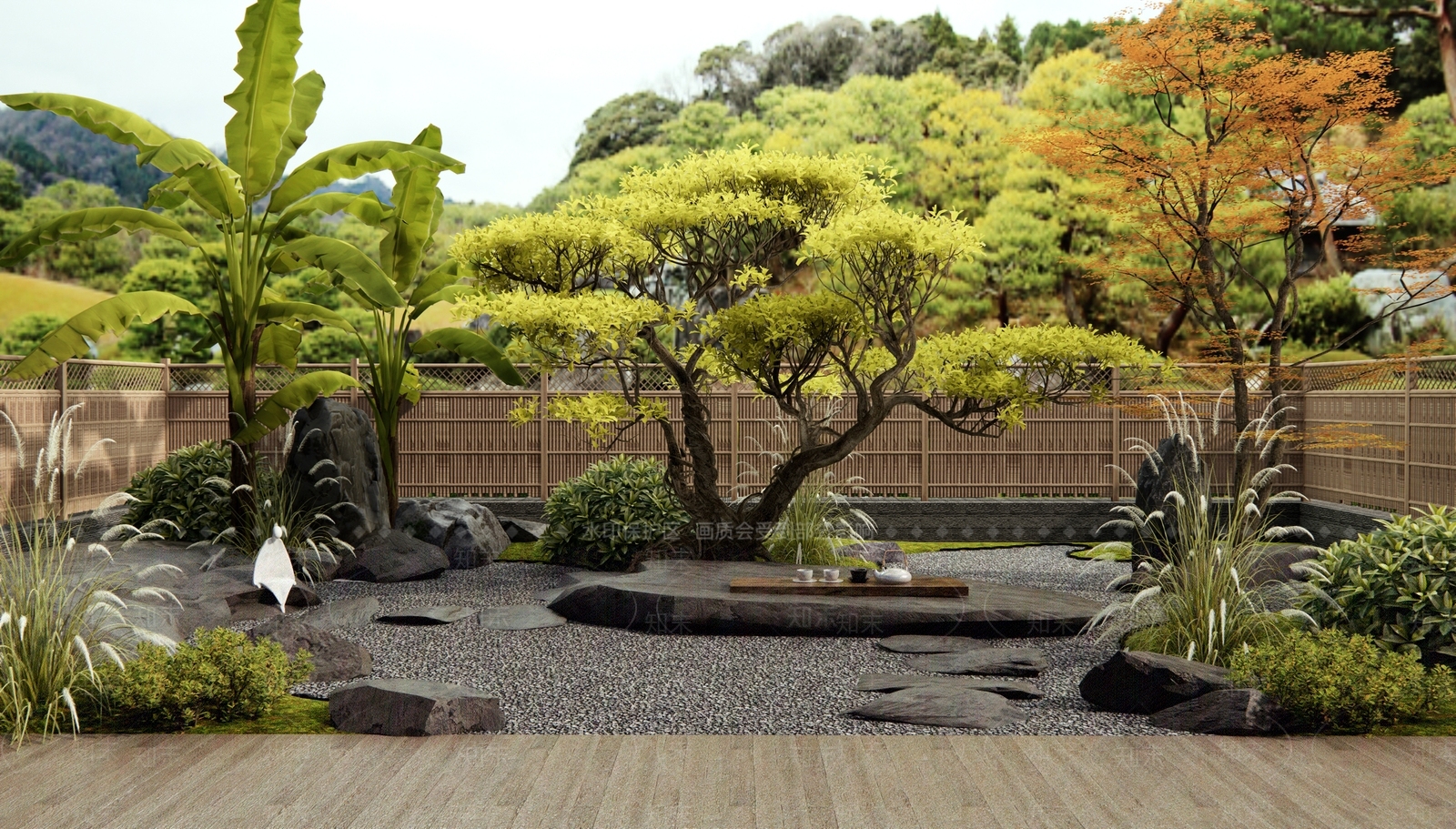 新中式日式庭院3D模型下载【ID:1185603787】