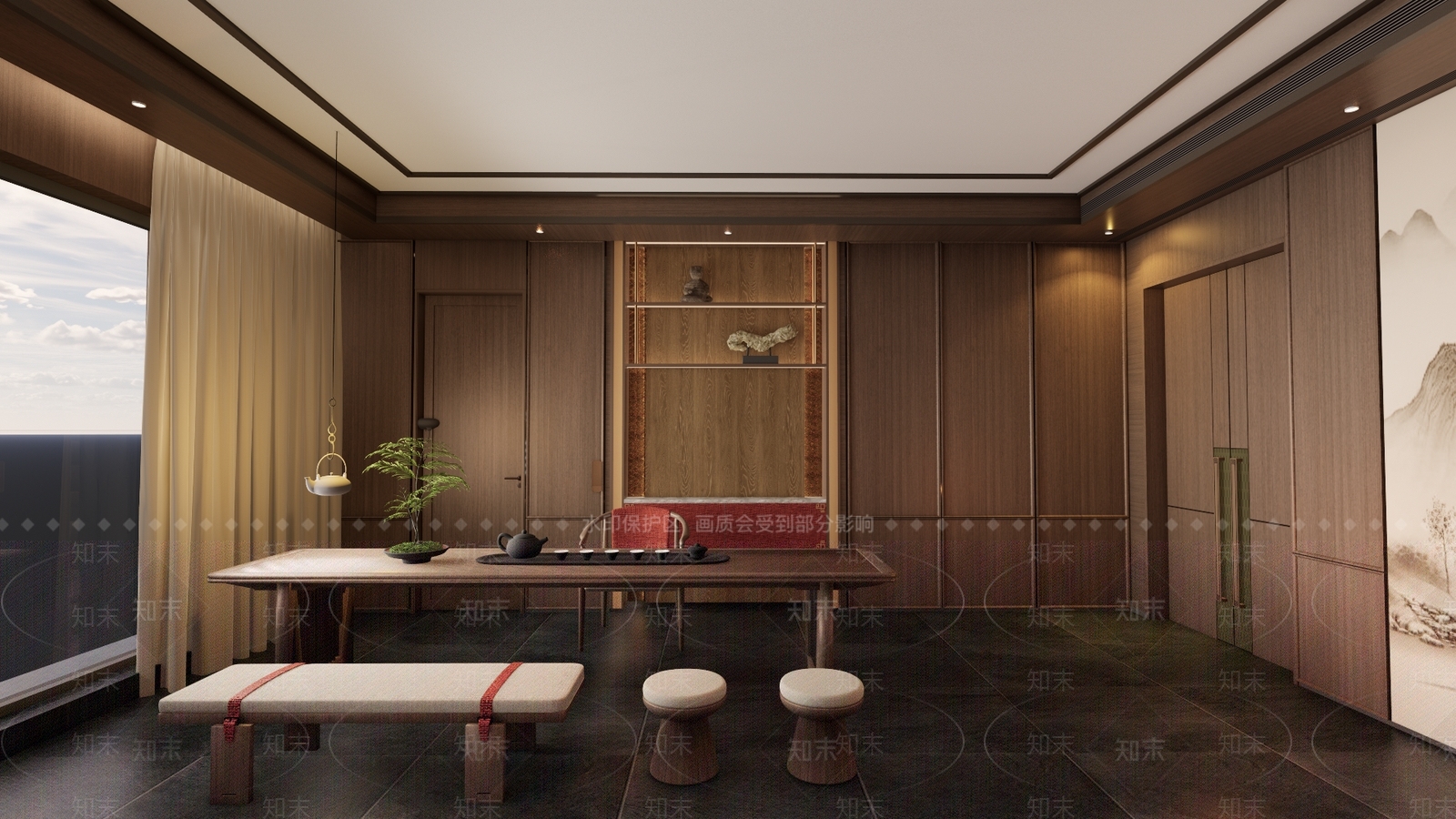 中式新中式包厢SU模型下载【ID:1185604618】