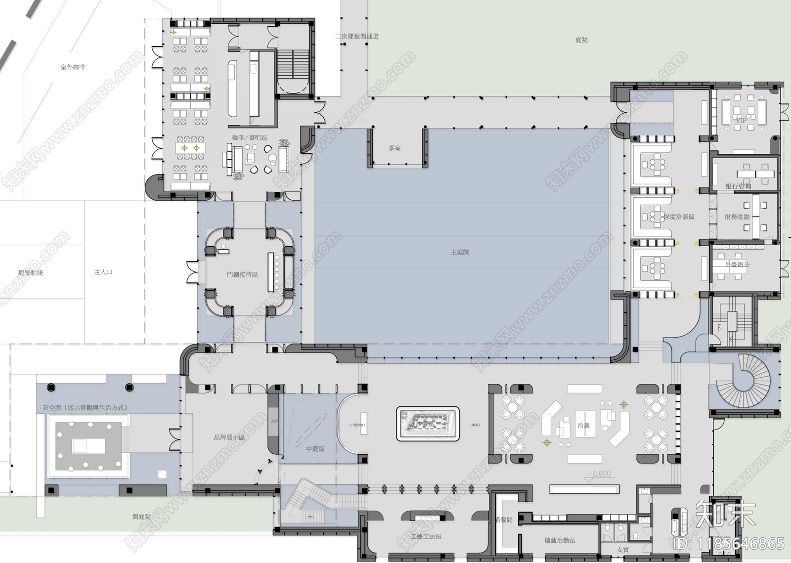 现代售楼处cad施工图下载【ID:1185646865】