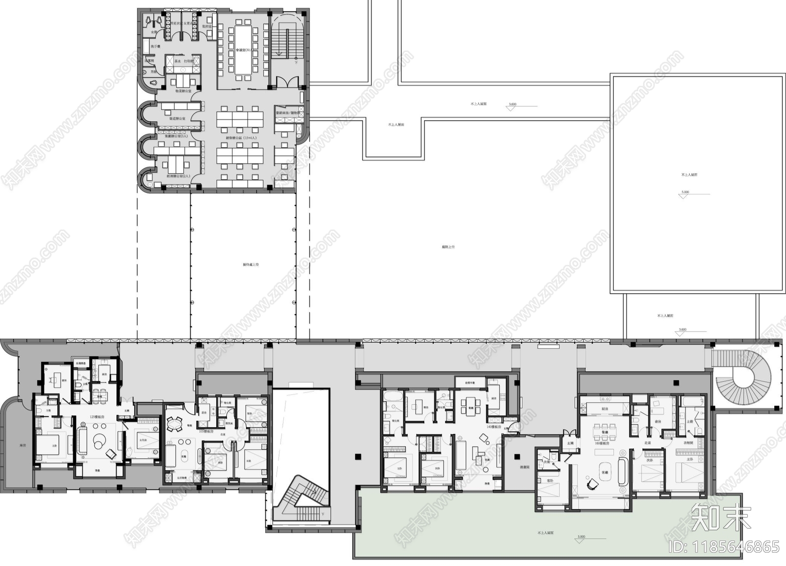 现代售楼处cad施工图下载【ID:1185646865】