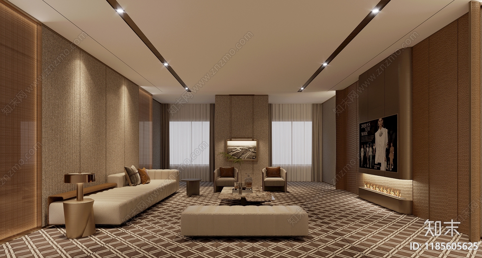 现代售楼处cad施工图下载【ID:1185605625】