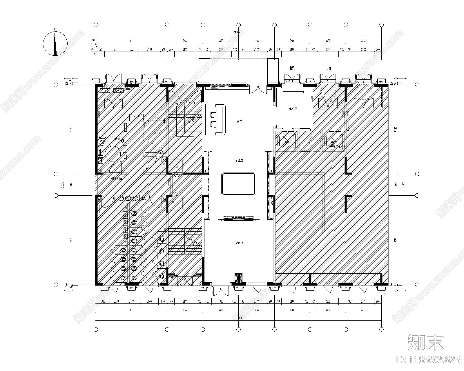 现代售楼处cad施工图下载【ID:1185605625】