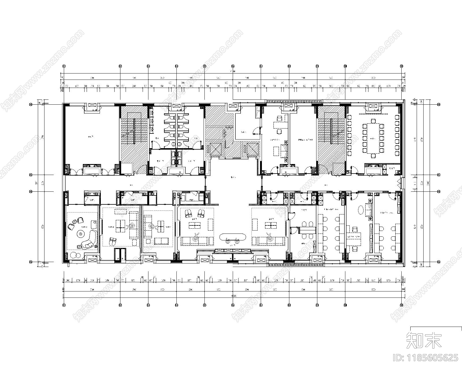 现代售楼处cad施工图下载【ID:1185605625】