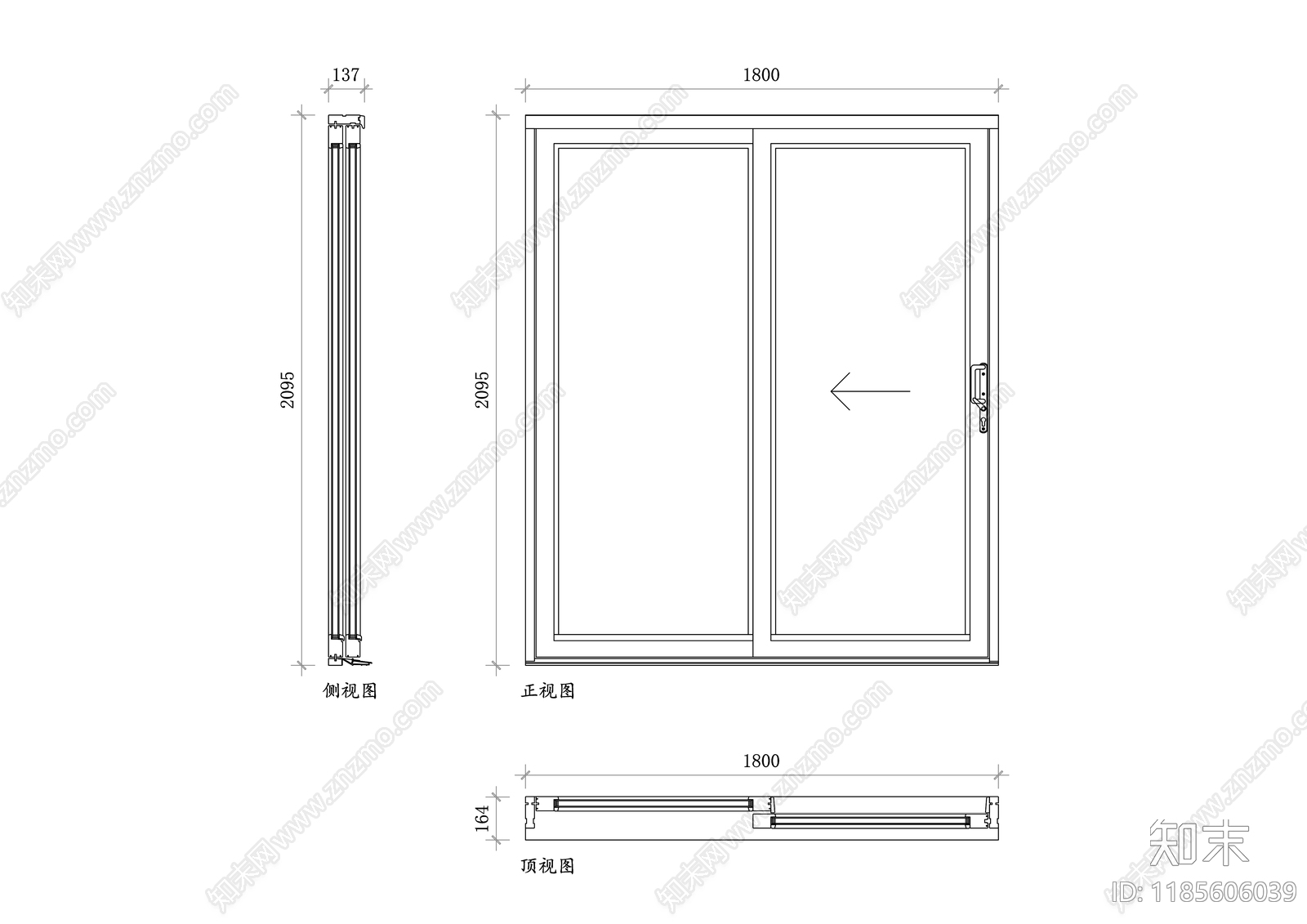 现代综合门窗施工图下载【ID:1185606039】