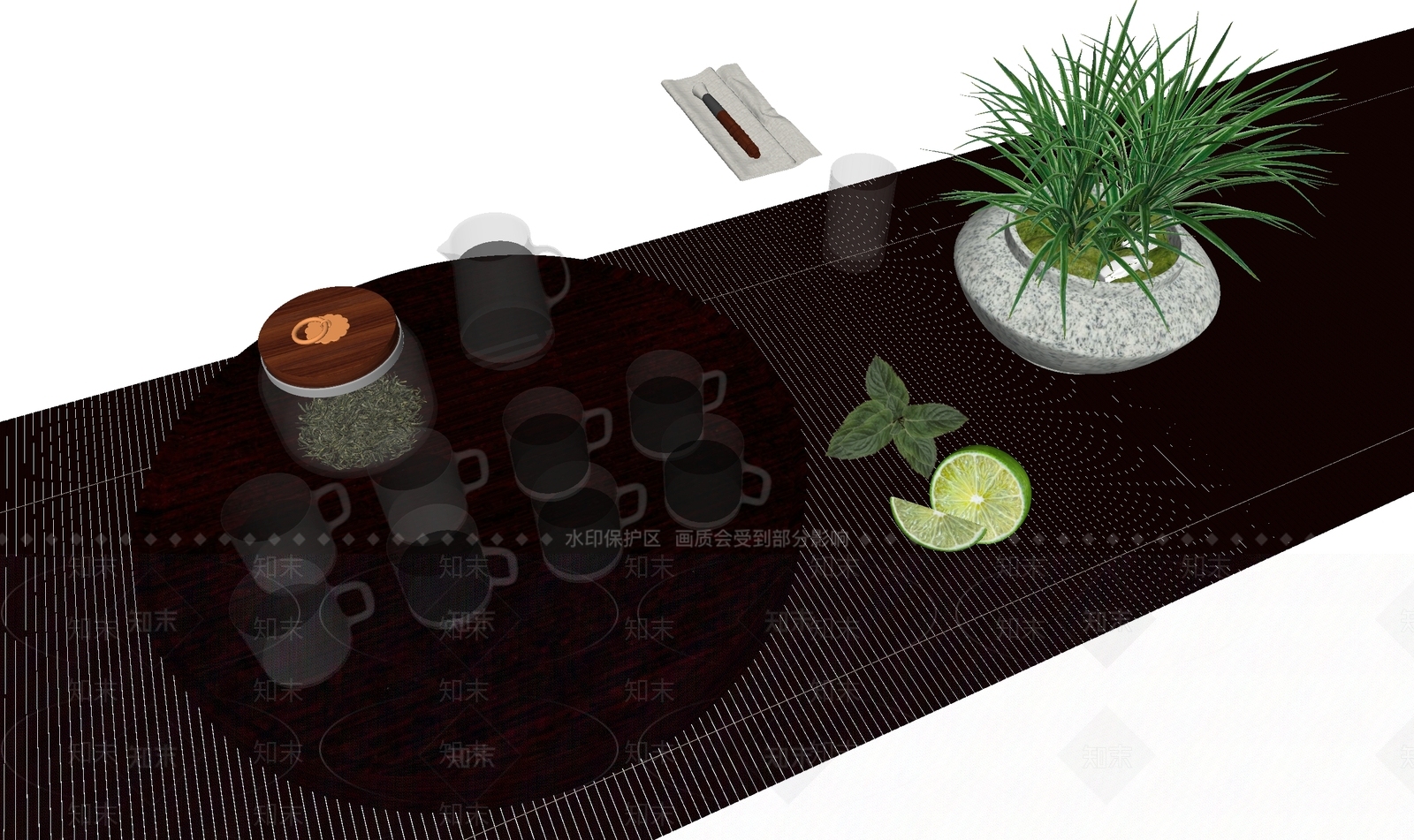 茶具SU模型下载【ID:1185607235】