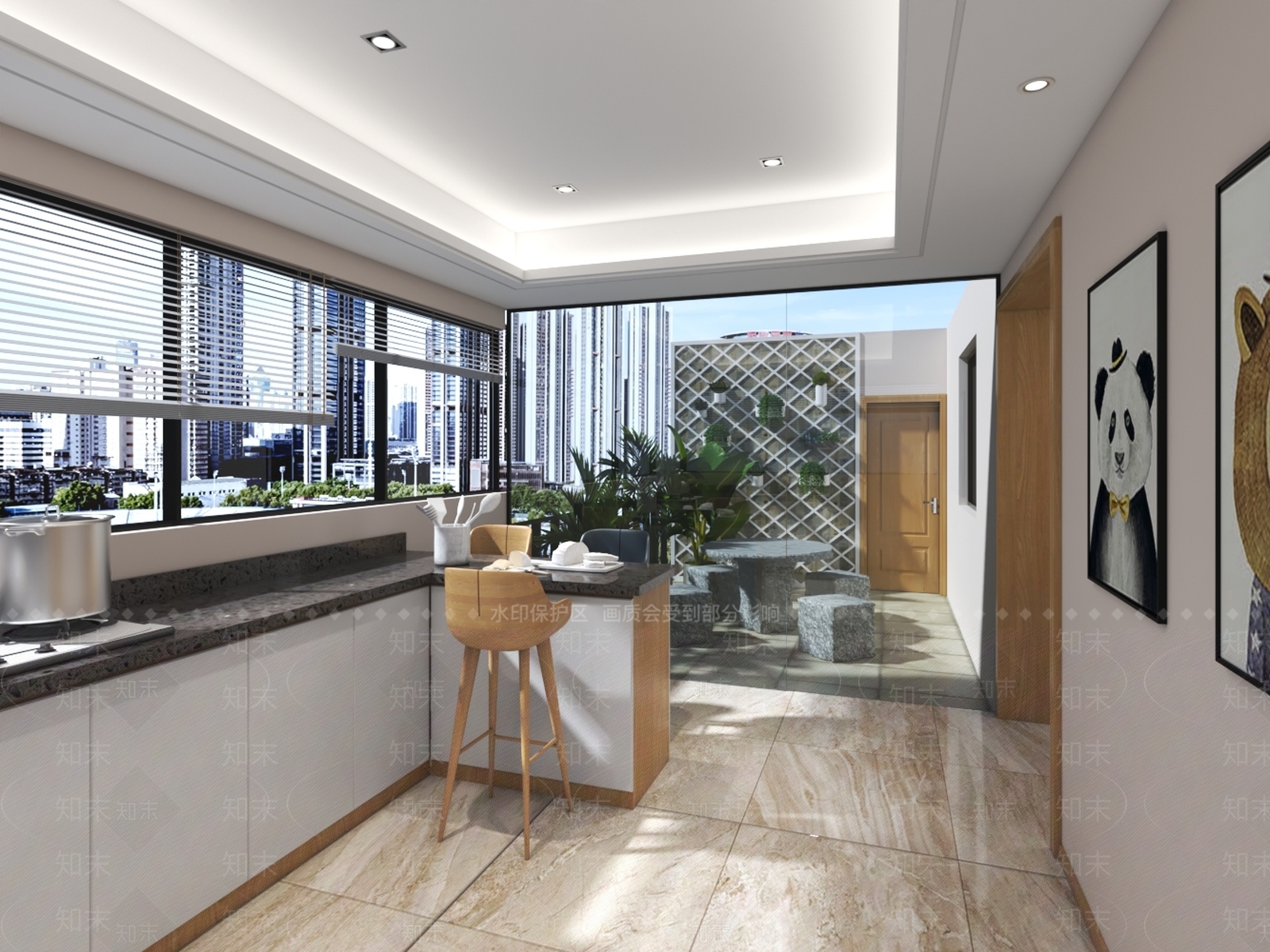 现代简约阳台3D模型下载【ID:1185607683】