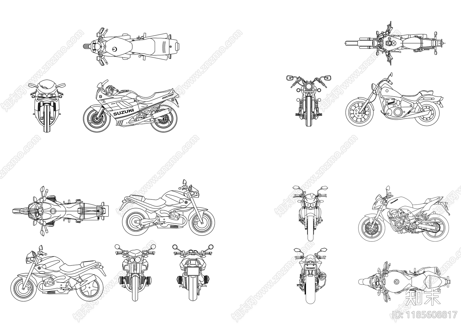 现代交通工具图库施工图下载【ID:1185608817】