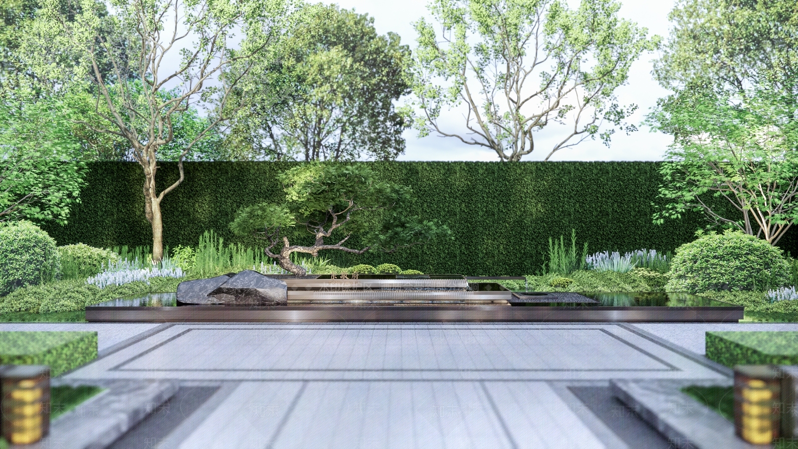 现代水景SU模型下载【ID:1185610415】