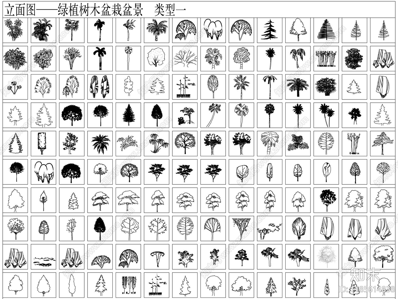 2025最新超全CAD绿植图库cad施工图下载【ID:1185614838】