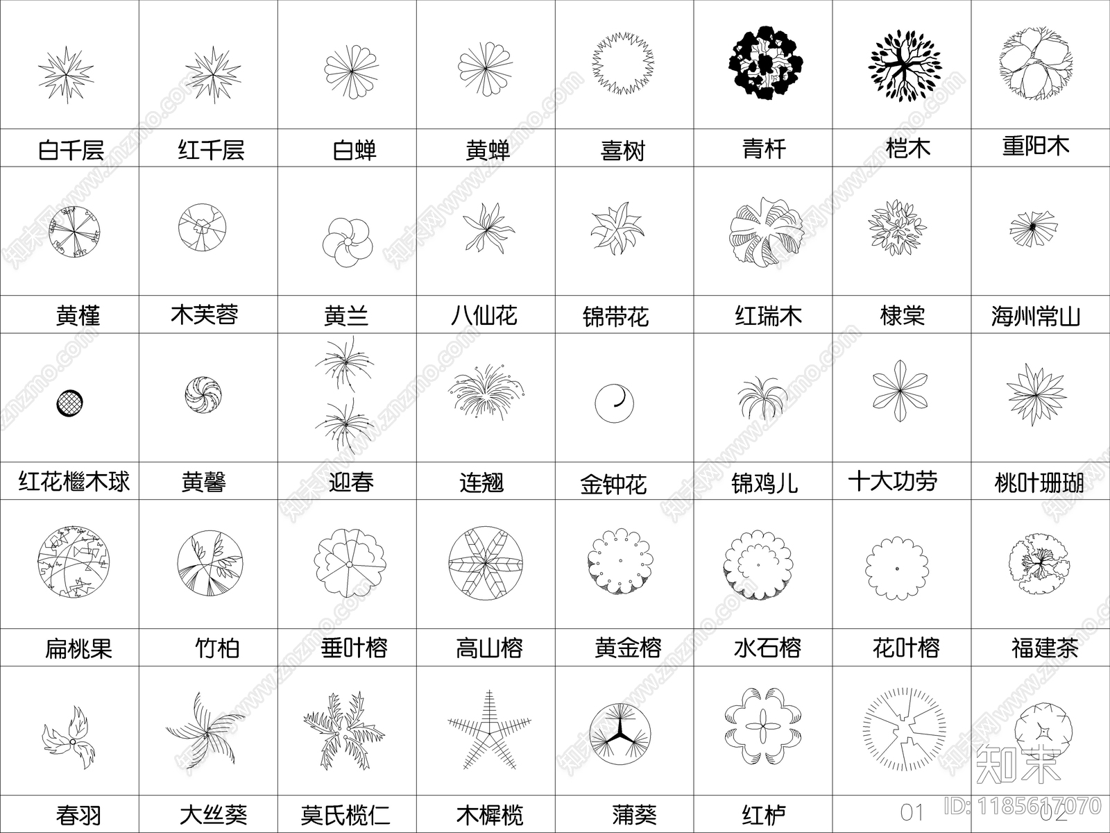 2025最新超全园林景观绿植CAD图库cad施工图下载【ID:1185617070】
