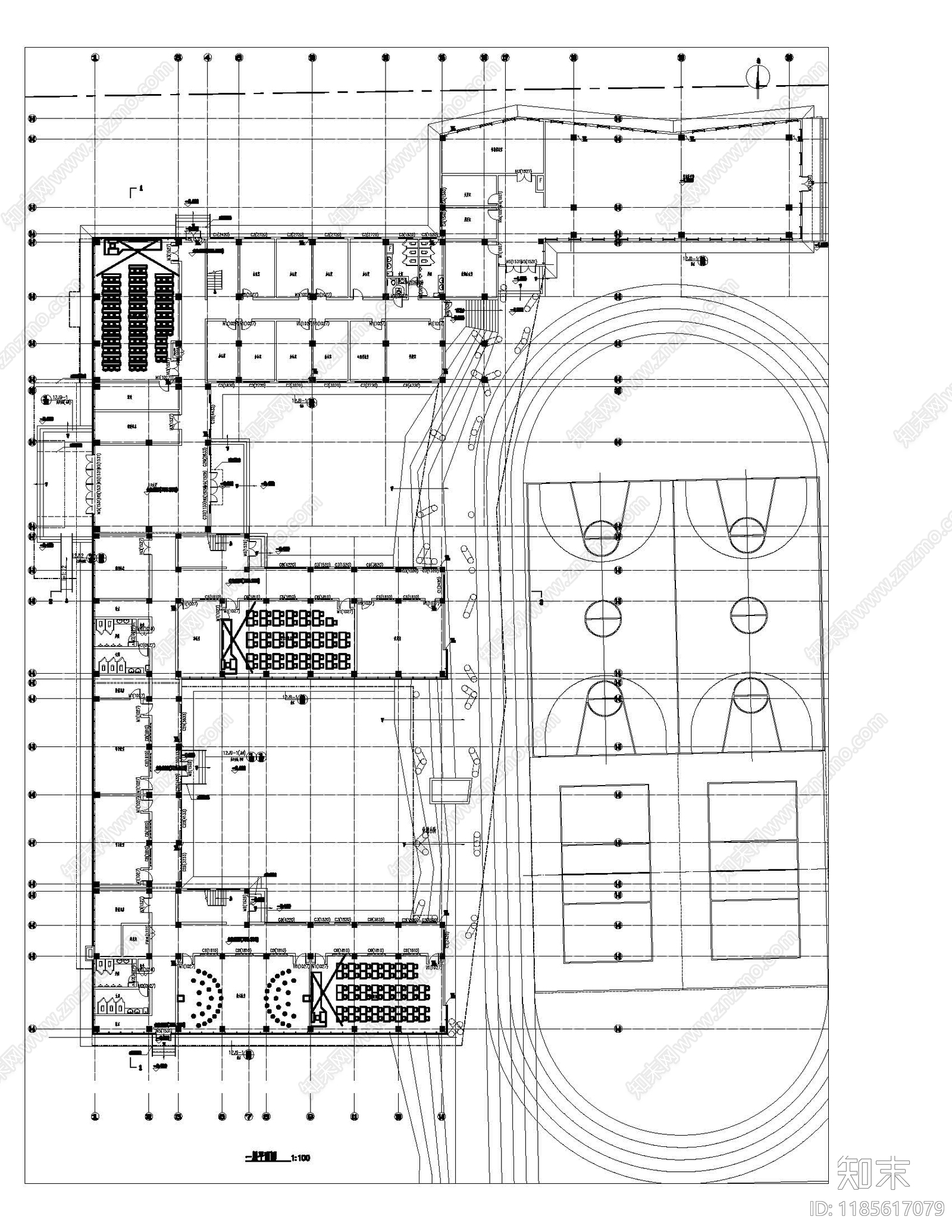 现代学校建筑施工图下载【ID:1185617079】