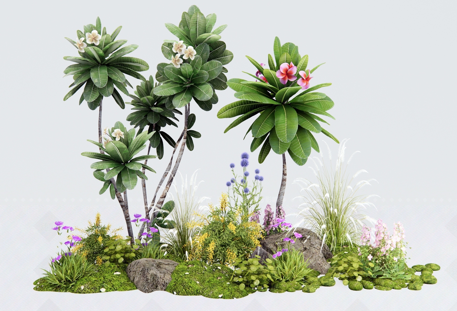 花草组合3D模型下载【ID:1185617023】