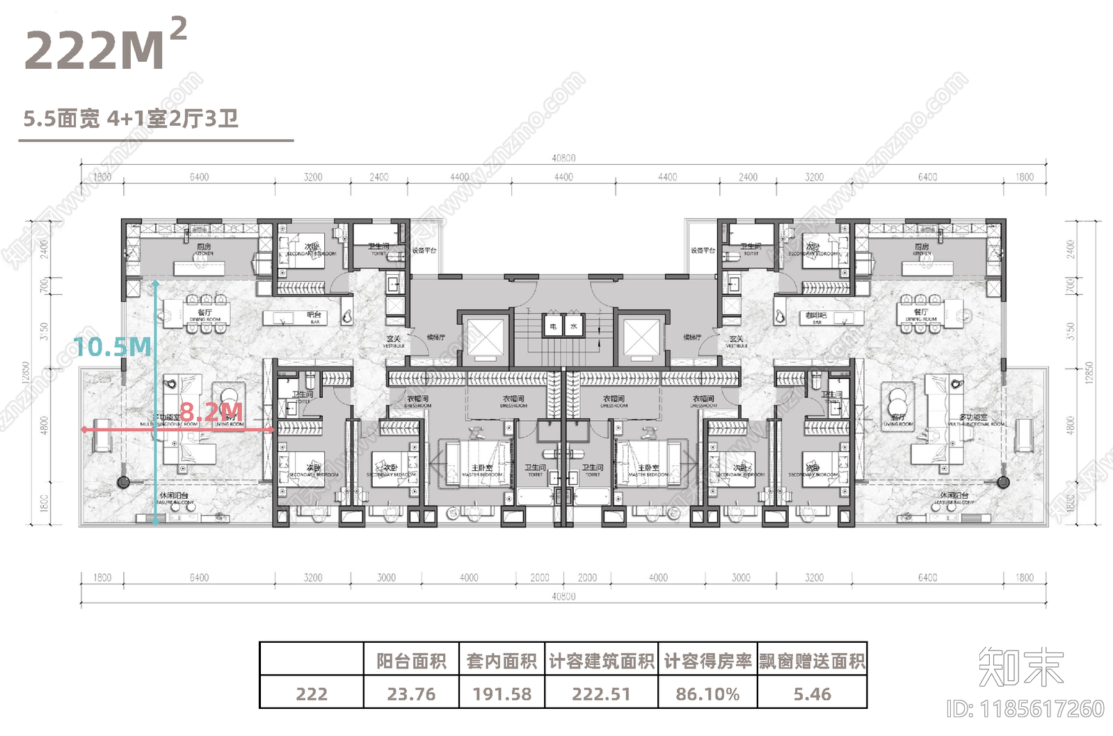 现代新中式住宅楼建筑施工图下载【ID:1185617260】