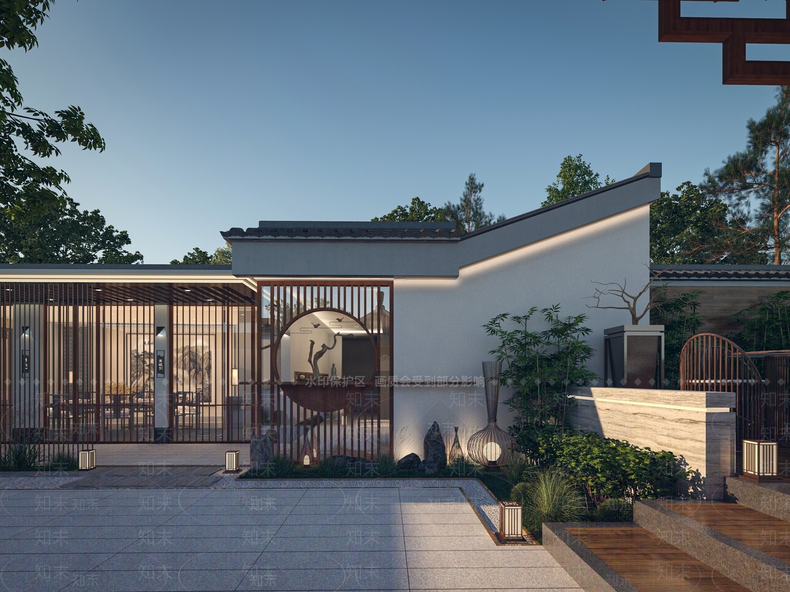 新中式古建3D模型下载【ID:1185619302】