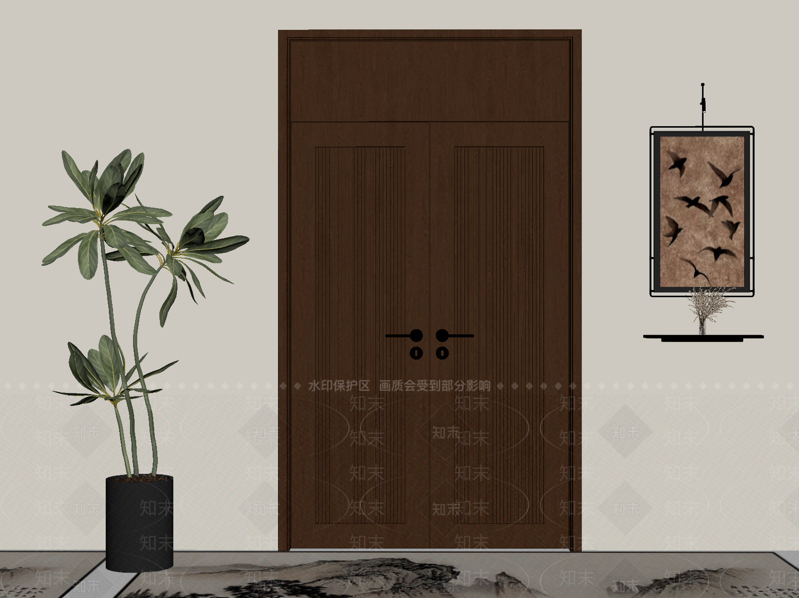 中古双开门SU模型下载【ID:1185619849】