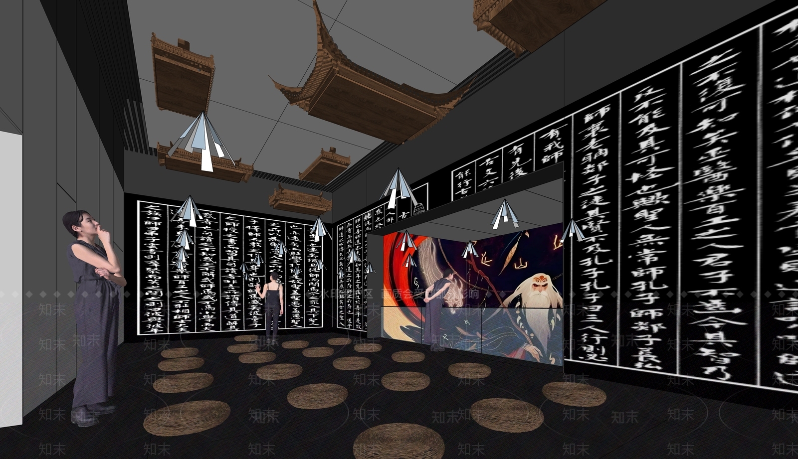 现代简约其他展厅SU模型下载【ID:1185620153】