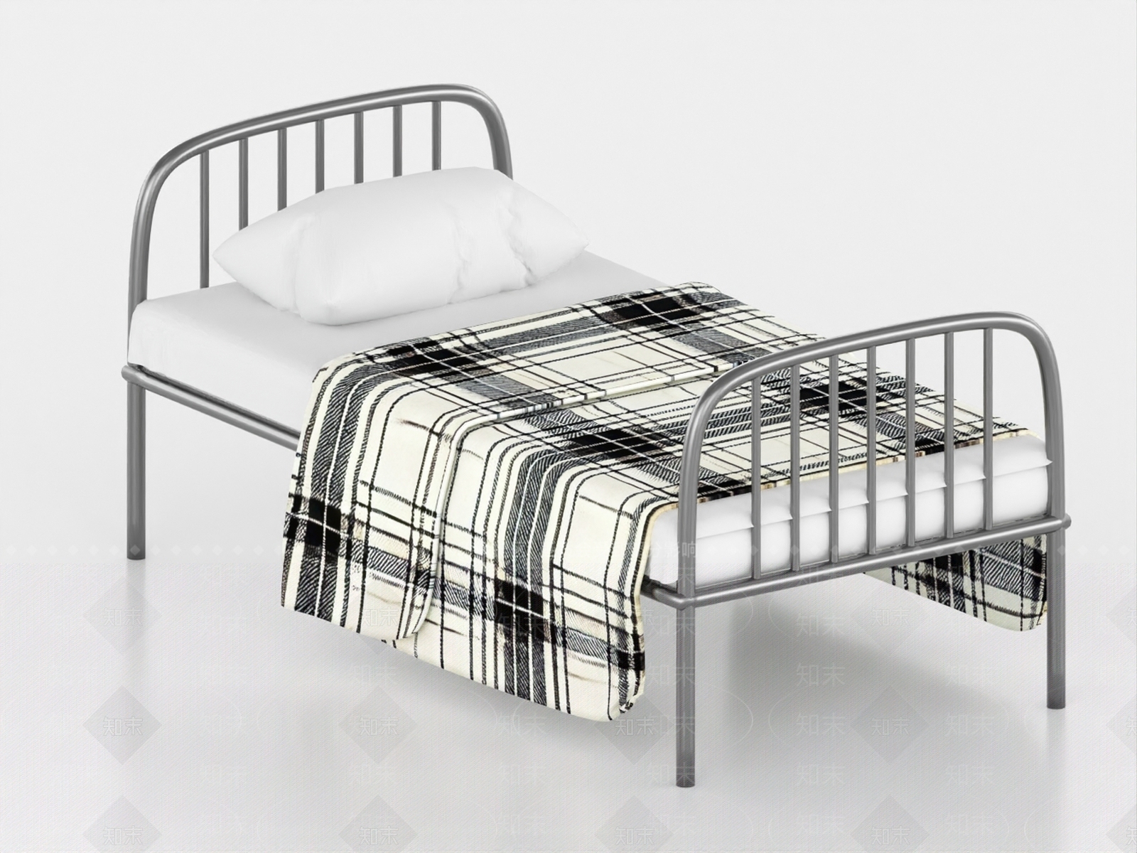 现代单人床3D模型下载【ID:1185620144】