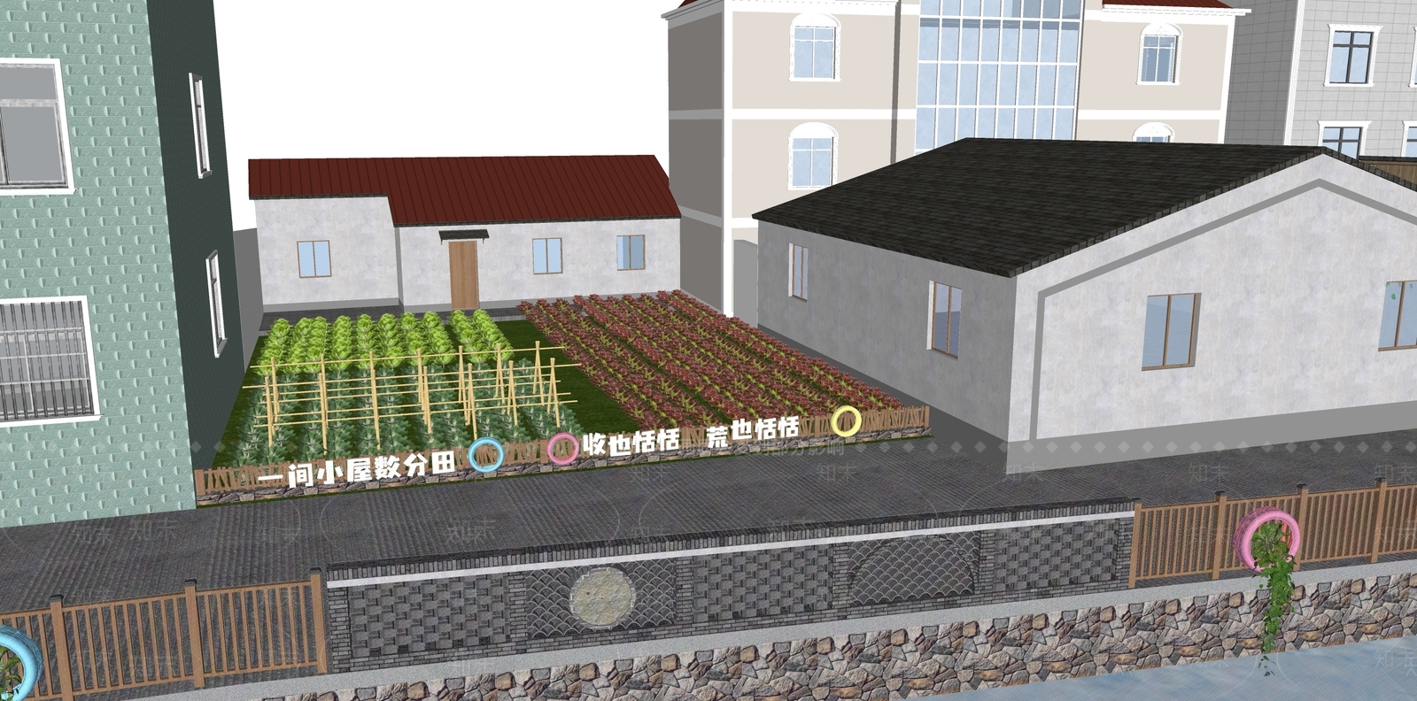 现代中式小公建SU模型下载【ID:1185621065】
