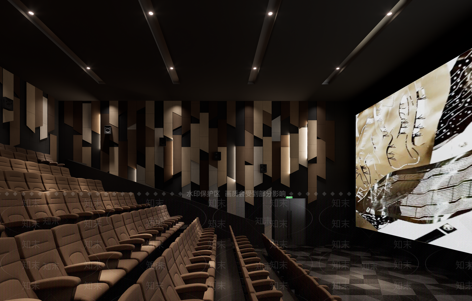 现代轻奢电影院SU模型下载【ID:1185621129】