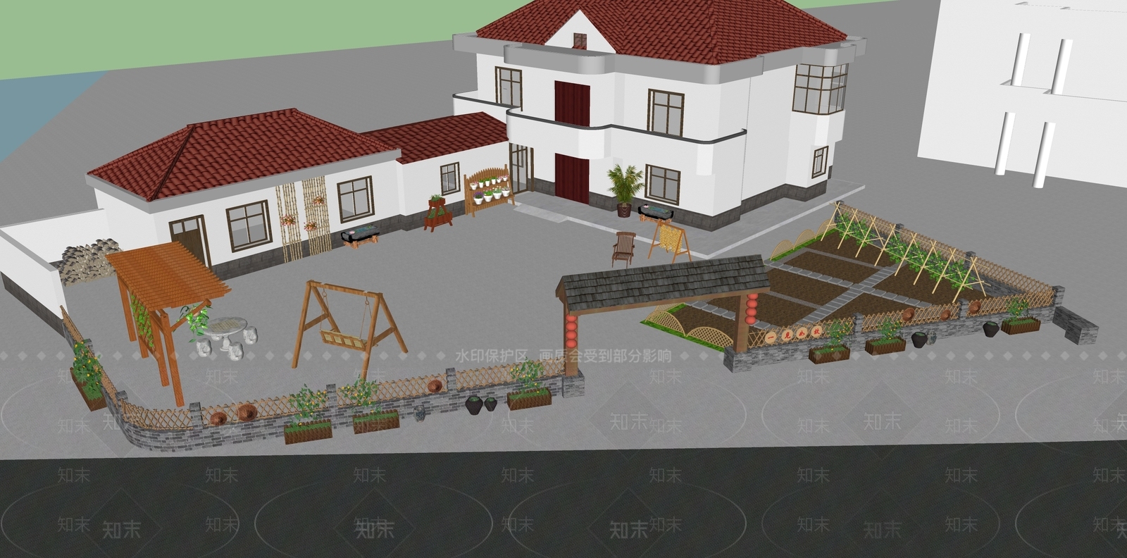 中式新中式其他农业建筑SU模型下载【ID:1185621710】