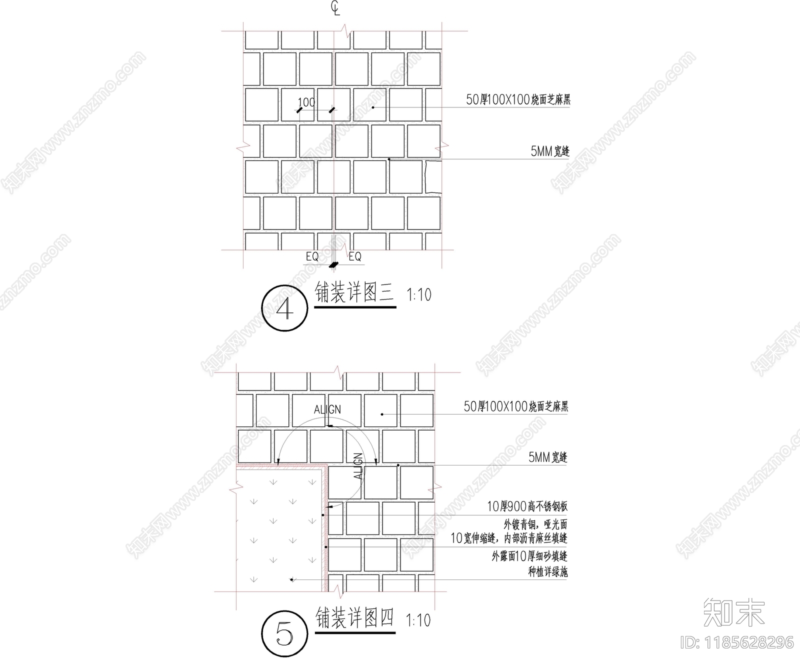 现代广场cad施工图下载【ID:1185628296】