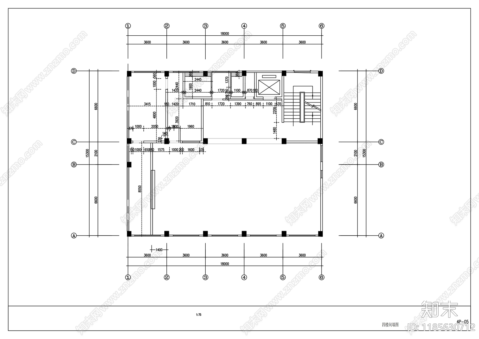 现代整体办公空间cad施工图下载【ID:1185630712】
