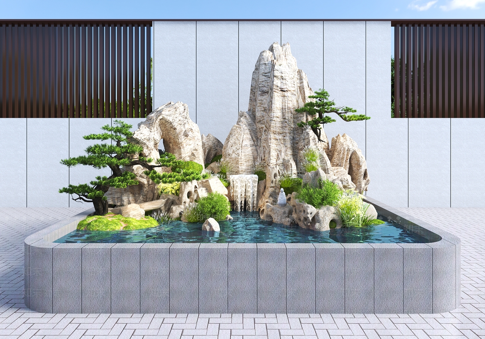 现代假山SU模型下载【ID:1185630867】
