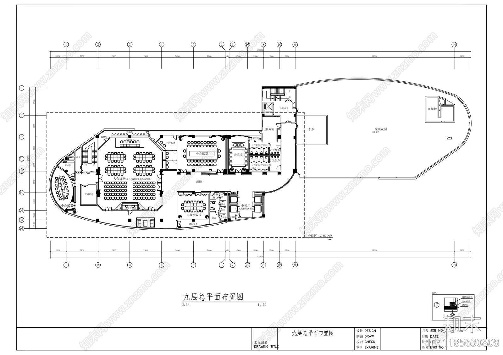现代整体办公空间cad施工图下载【ID:1185630808】