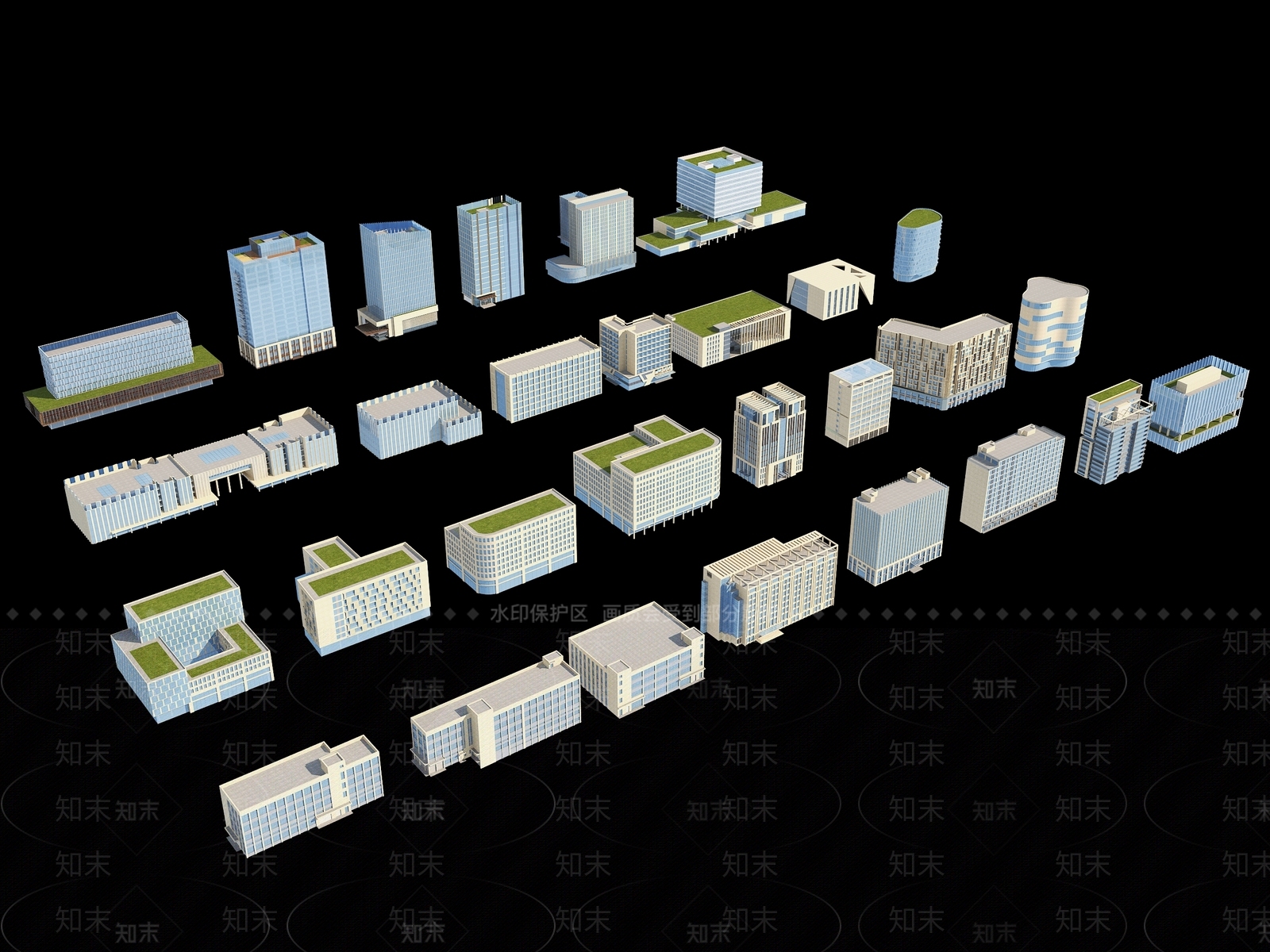 现代办公楼3D模型下载【ID:1185631087】