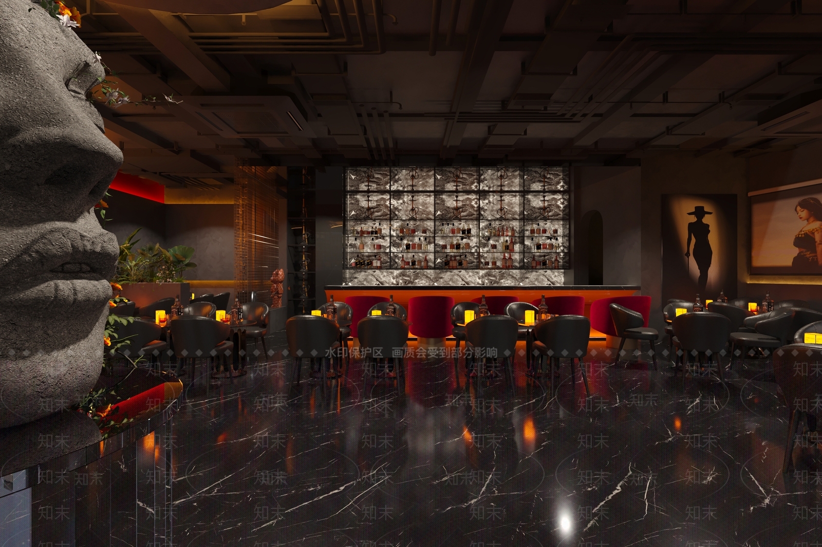 现代工业酒吧3D模型下载【ID:1185635894】