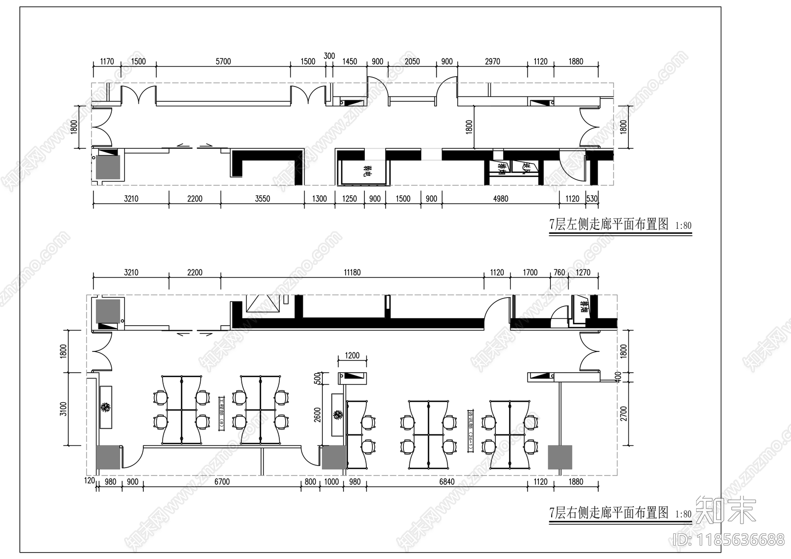 现代整体办公空间cad施工图下载【ID:1185636688】