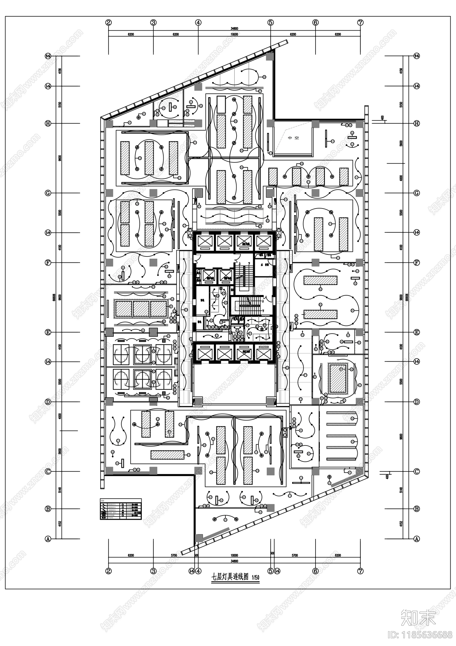 现代整体办公空间cad施工图下载【ID:1185636688】