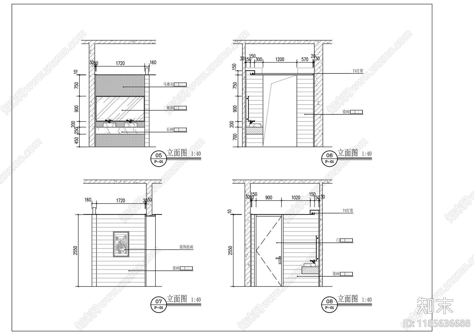 现代整体办公空间cad施工图下载【ID:1185636688】