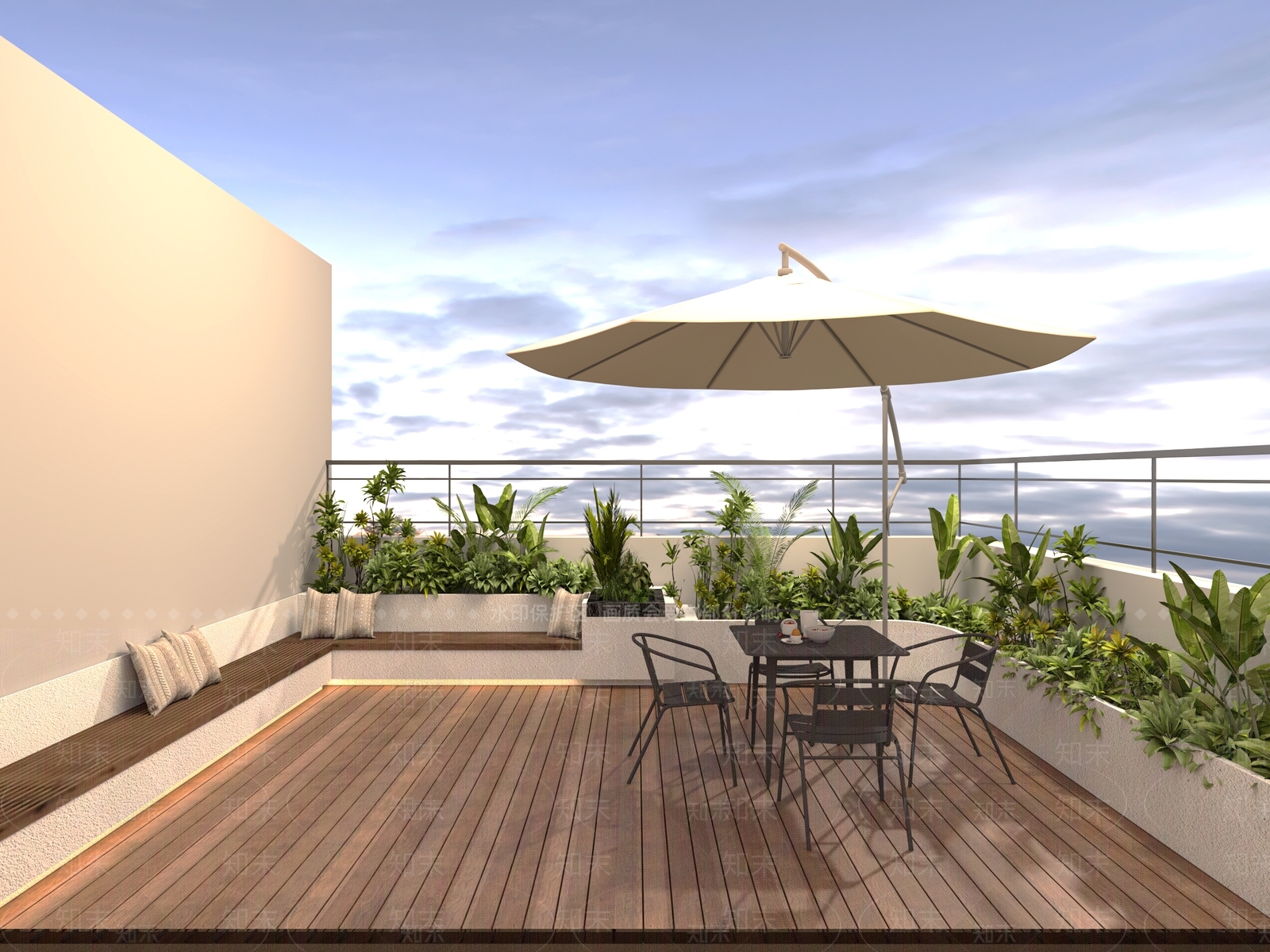 现代阳台3D模型下载【ID:1185637811】