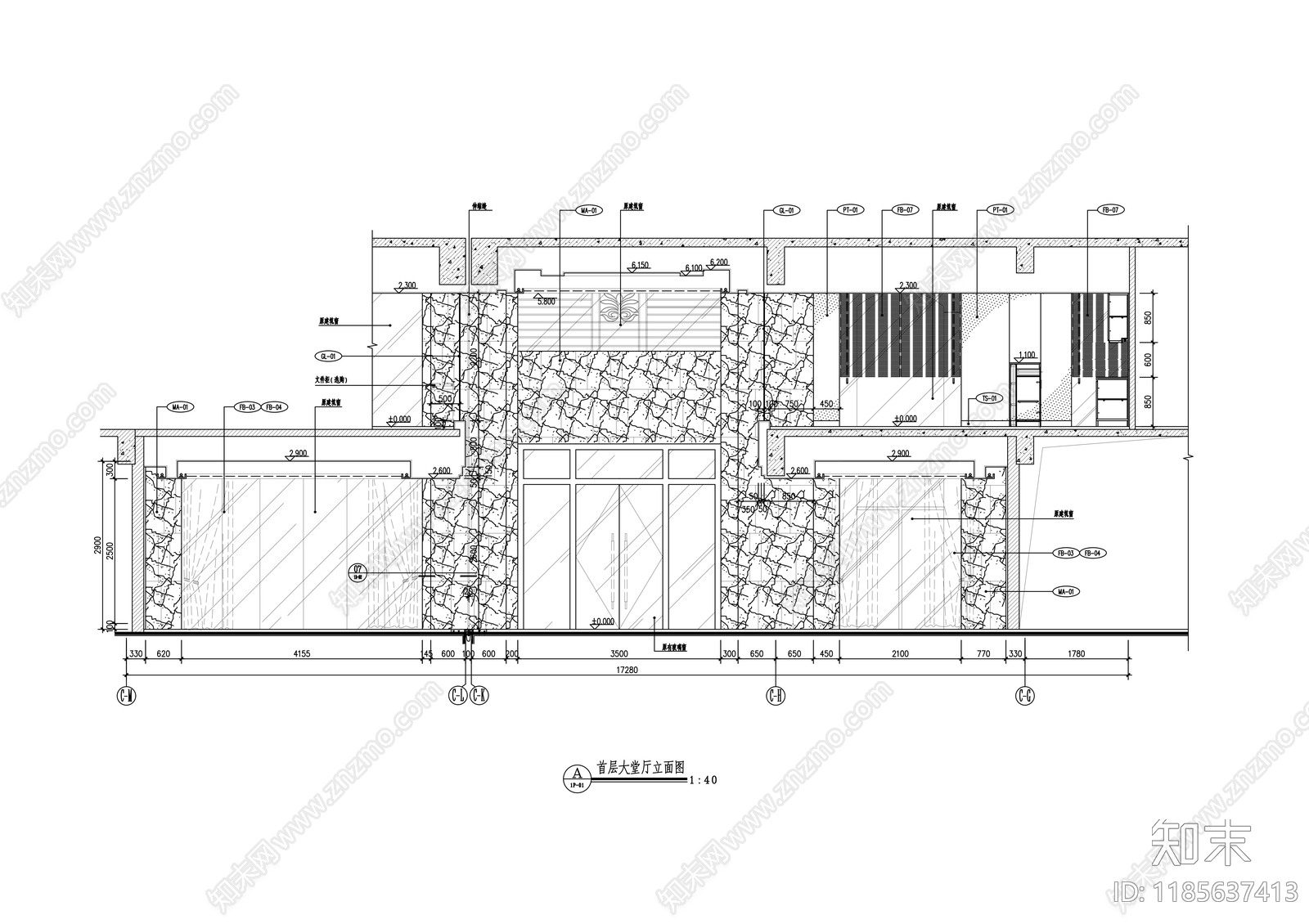 现代整体办公空间cad施工图下载【ID:1185637413】
