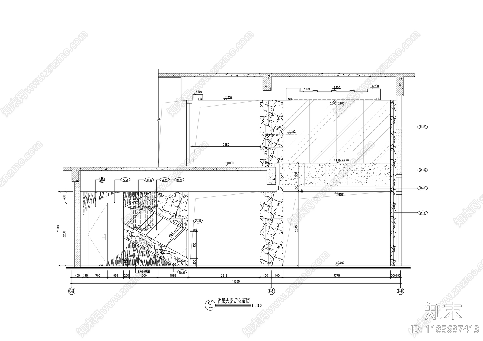 现代整体办公空间cad施工图下载【ID:1185637413】