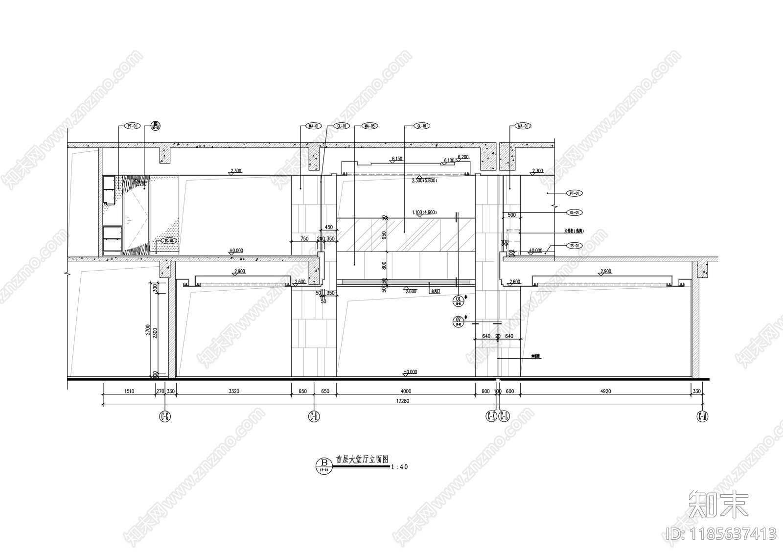 现代整体办公空间cad施工图下载【ID:1185637413】