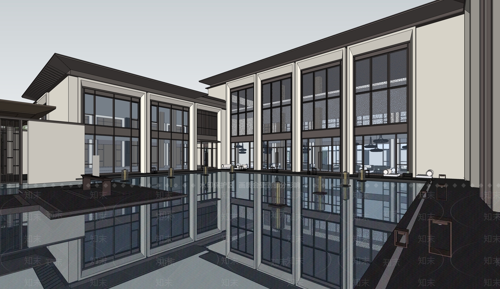 新中式中式小公建SU模型下载【ID:1185637994】