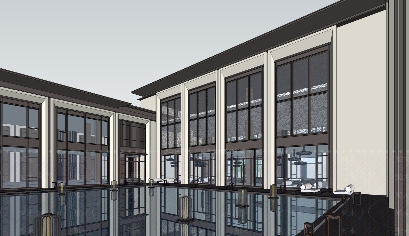 新中式中式小公建SU模型下载【ID:1185637994】