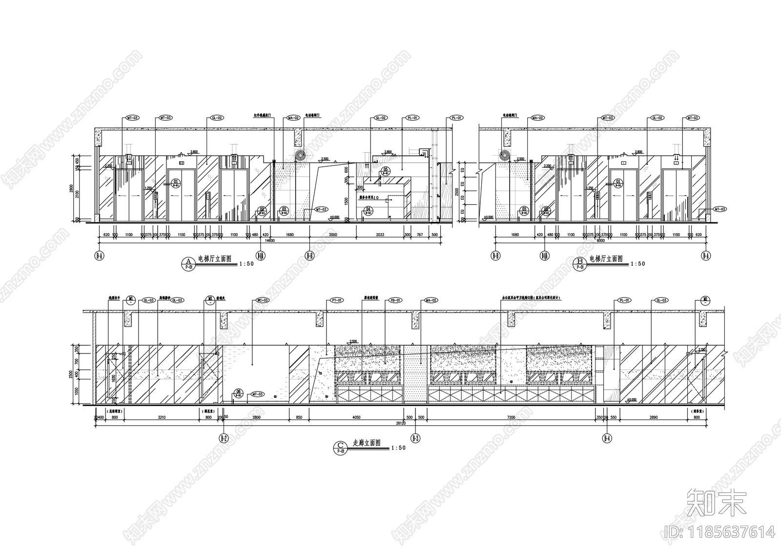现代整体办公空间cad施工图下载【ID:1185637614】