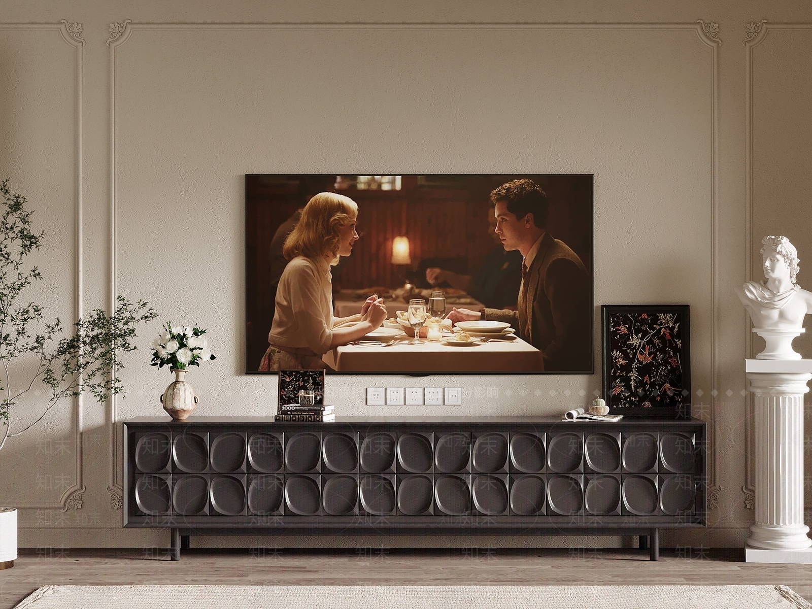 法式复古电视柜SU模型下载【ID:1185638563】