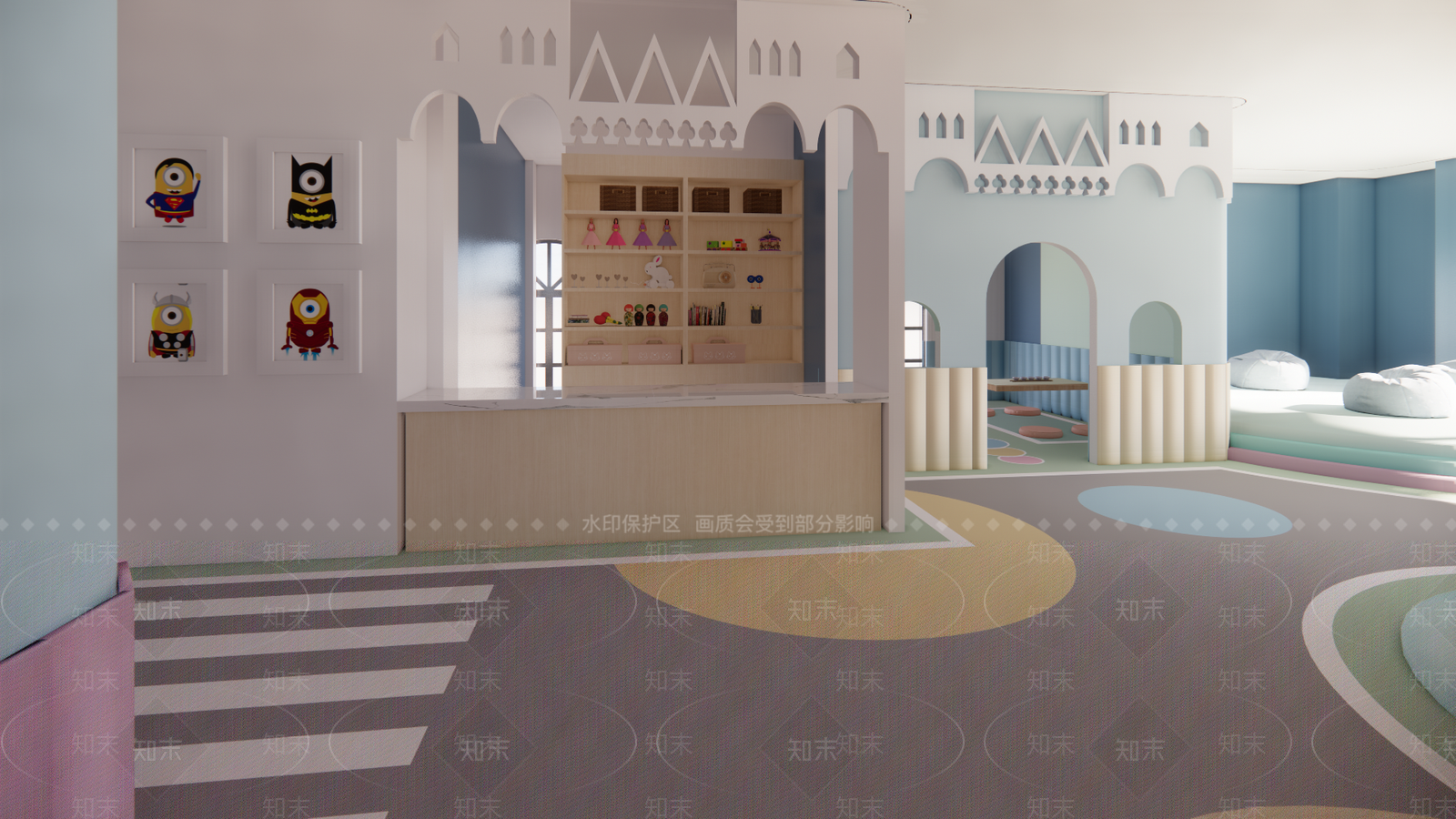 现代轻奢儿童游乐区SU模型下载【ID:1185644286】