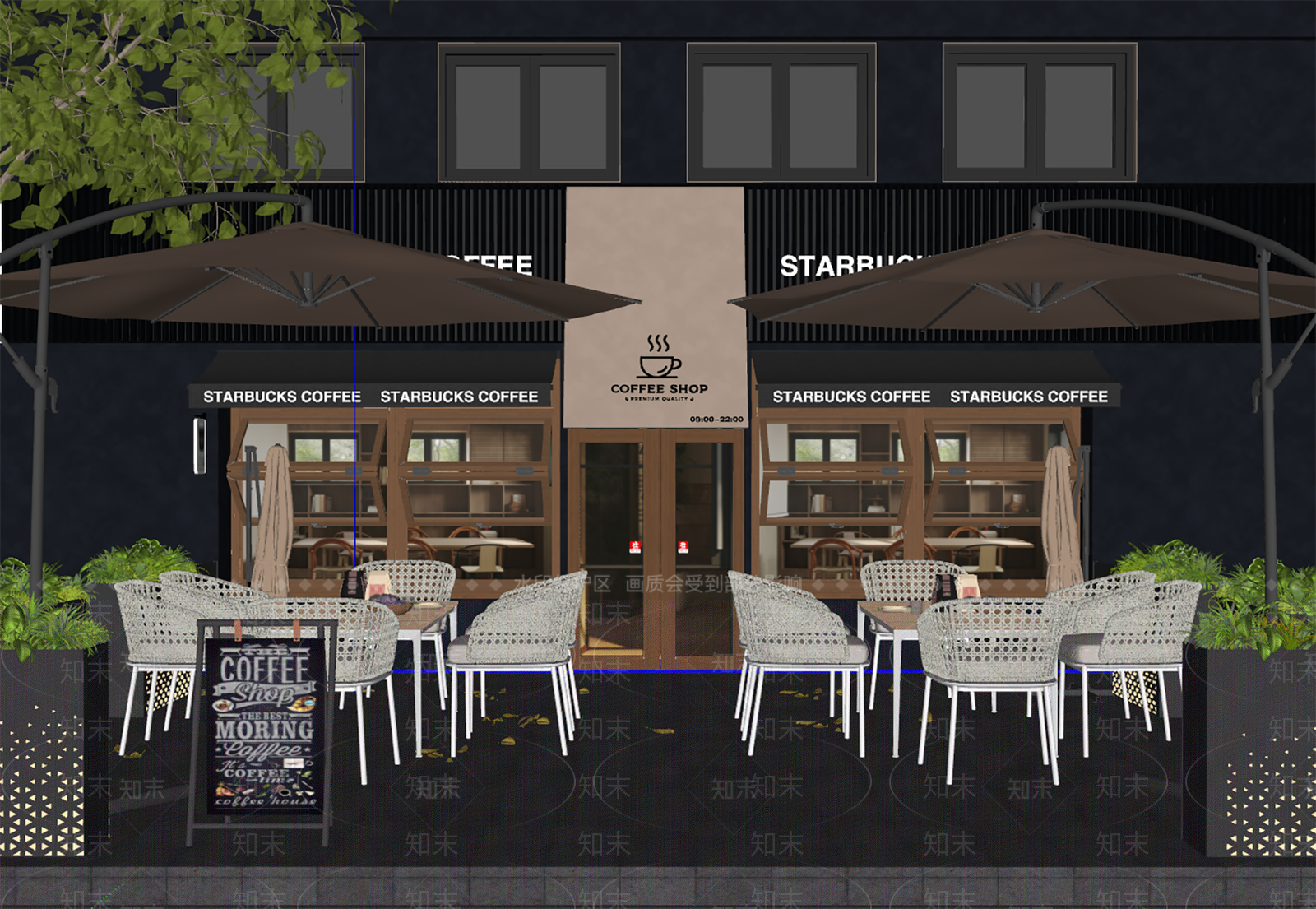 现代法式咖啡厅SU模型下载【ID:1185639665】