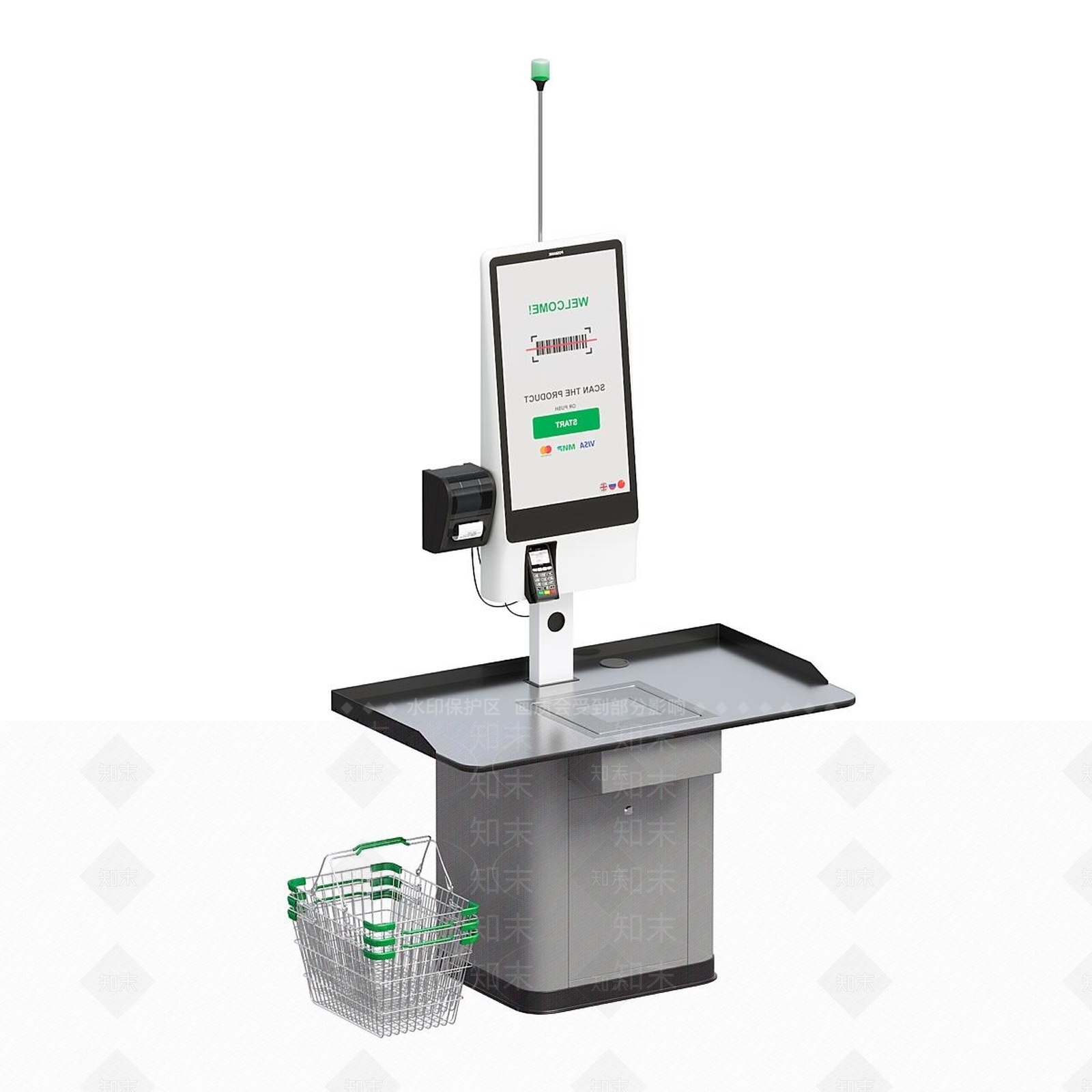 现代收银台3D模型下载【ID:1185641639】