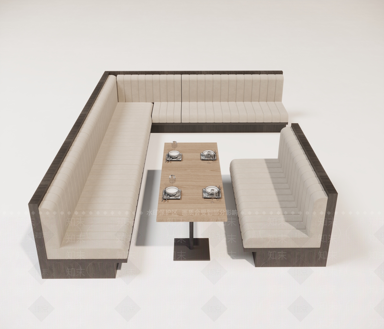 现代卡座沙发3D模型下载【ID:1185644920】