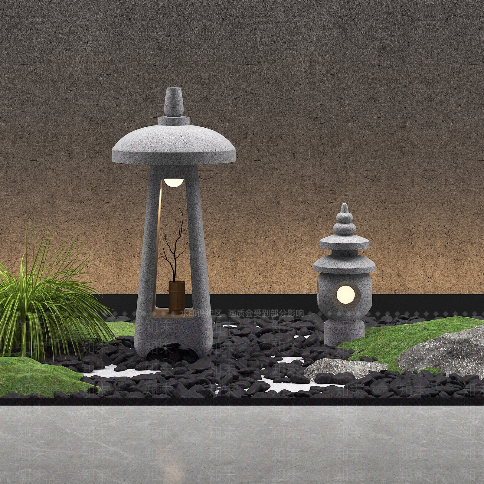 新中式现代景观灯SU模型下载【ID:1185646414】