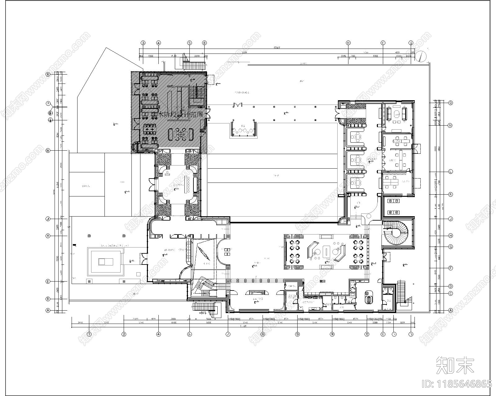 现代售楼处cad施工图下载【ID:1185646865】