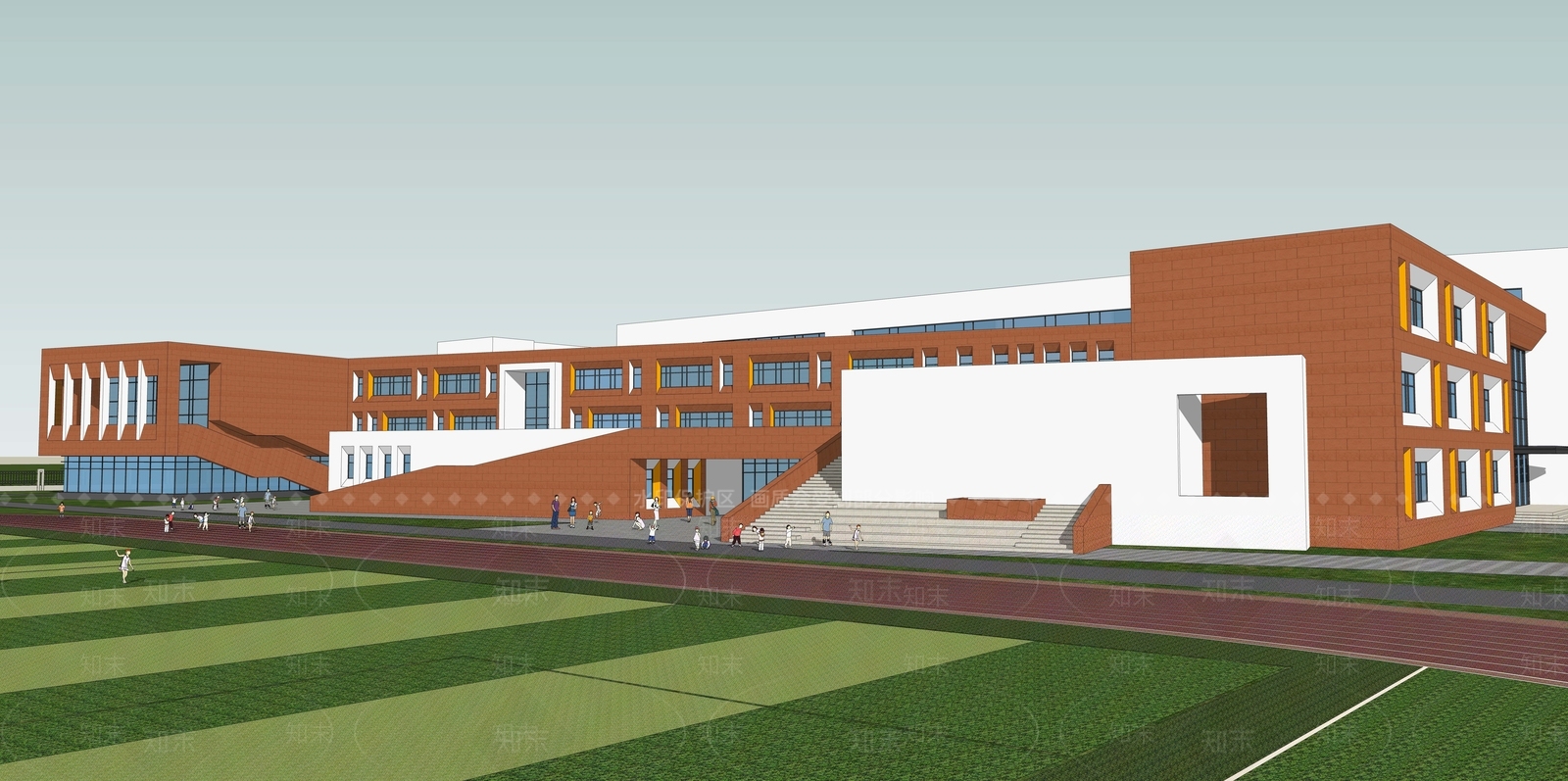 现代学校建筑SU模型下载【ID:1185649947】