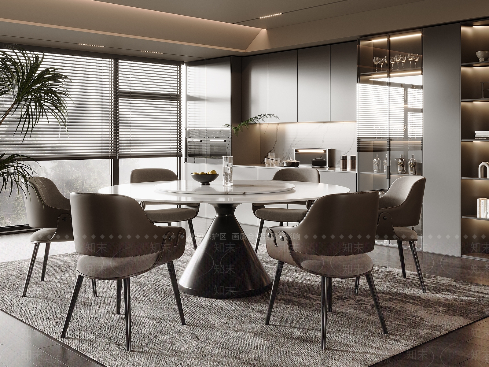 现代意式餐桌椅3D模型下载【ID:1185653412】