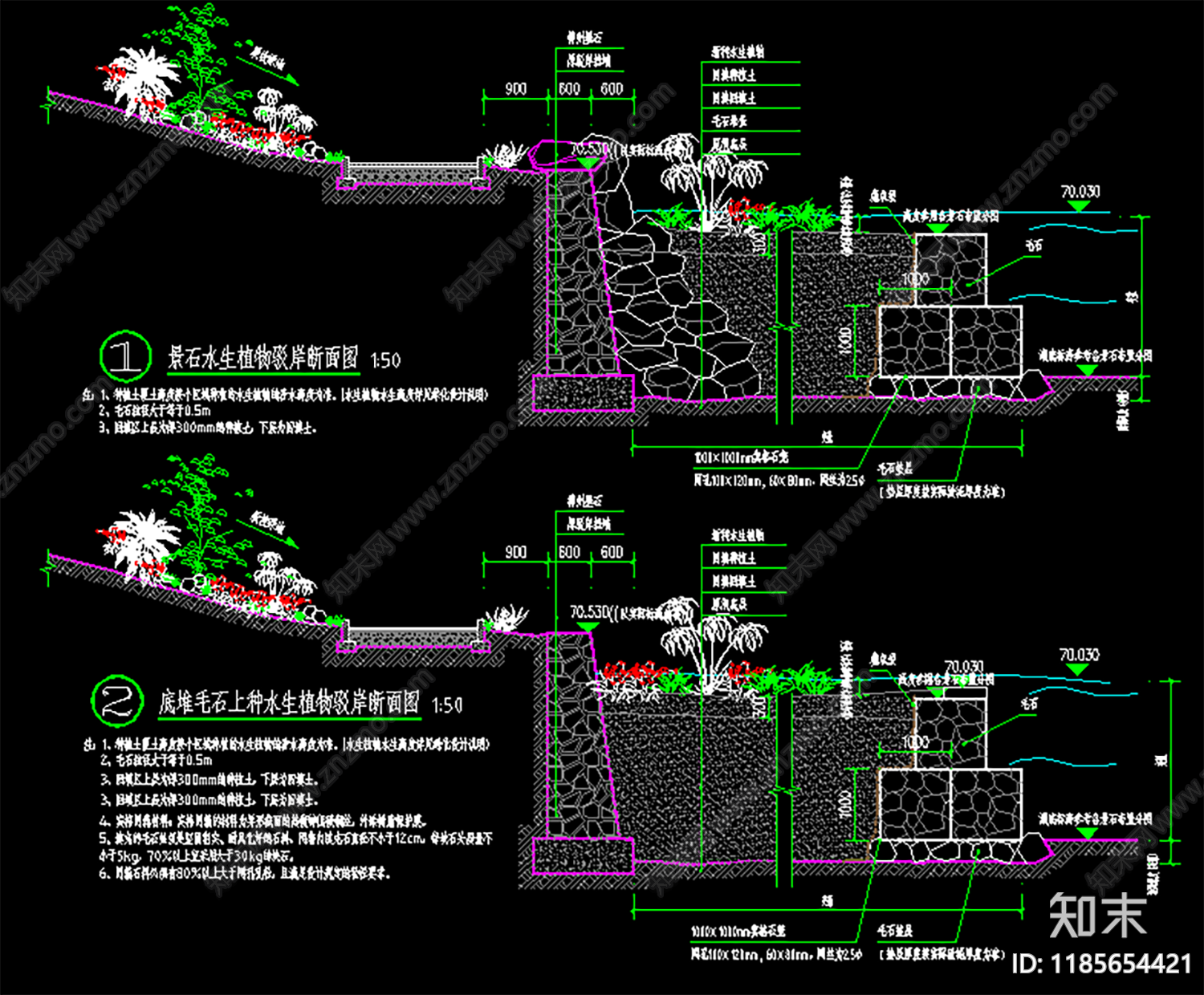 现代植物配置图库施工图下载【ID:1185654421】